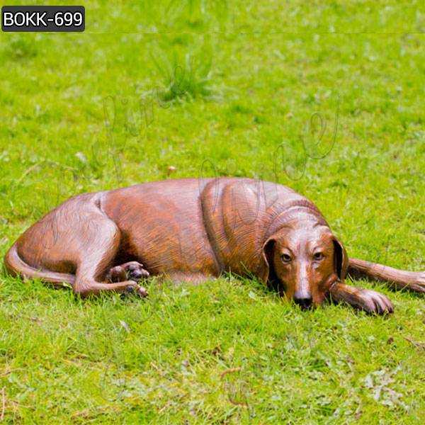 Custom Made Cast Solid Bronze Dog Sculpture for Sale