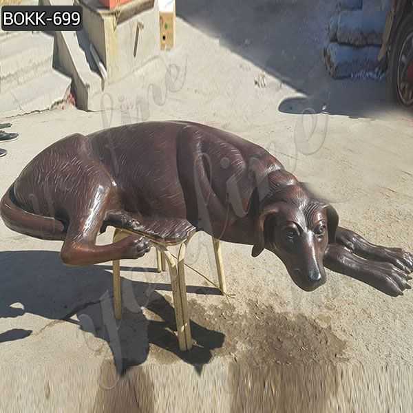 Custom Solid Bronze Dog Sculpture for Sale