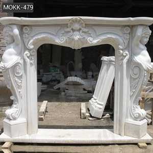 Elegant French Style White Marble Fireplace Surround Suppliers