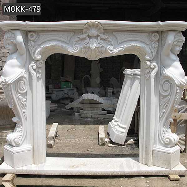 Elegant French Style White Marble Fireplace Surround Suppliers