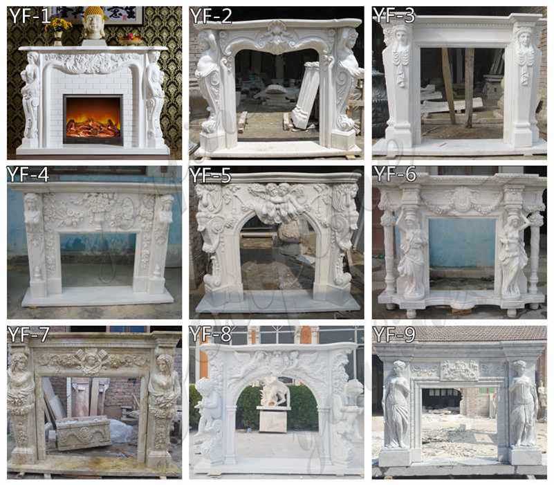 Elegant White Marble Fireplace Surround