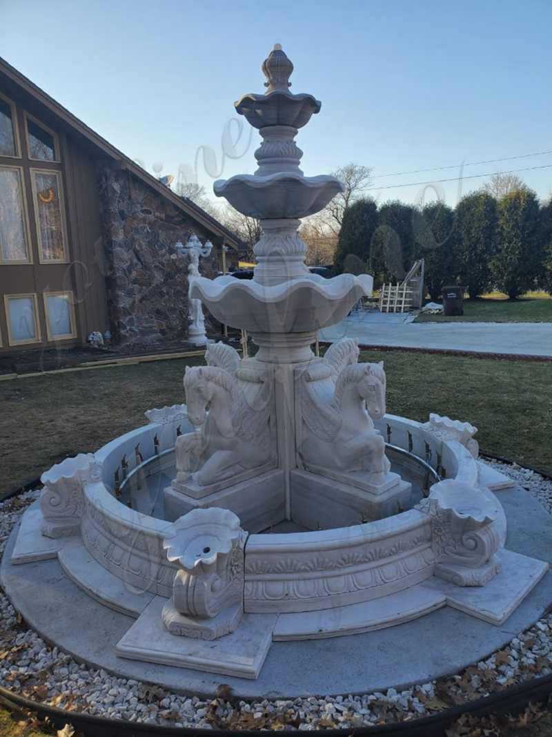 Feedback of Hot Selling Tiered Marble Water Fountain from American Client