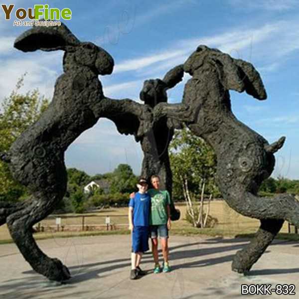 Giant Dancing Hares Bronze Sculpture of 3 Giant Rabbits