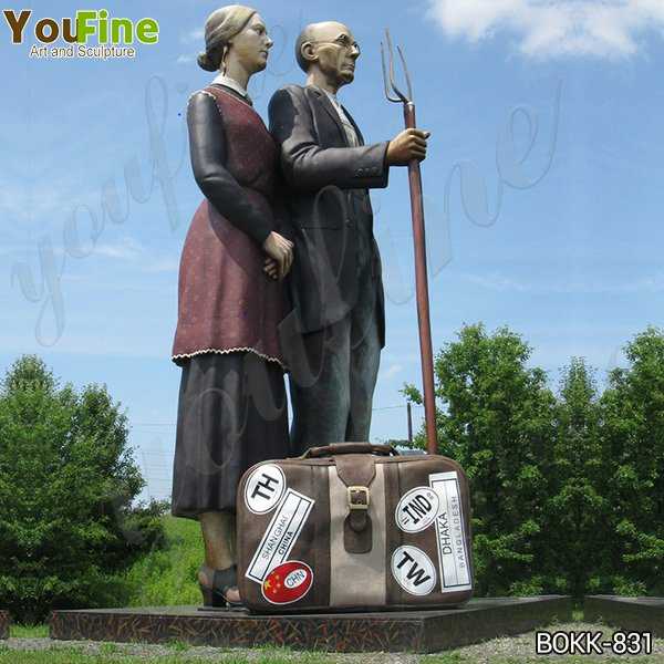 Giant Outdoor Brozne Old Couples Statue Grounds for Sculpture for Sale