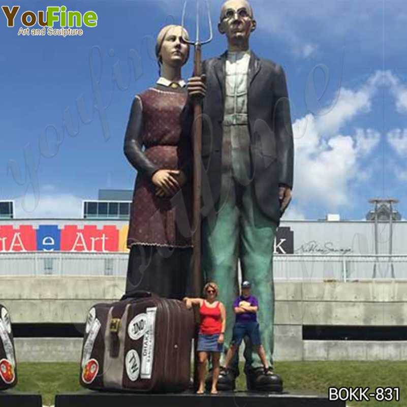 Giant Outdoor Brozne Old Couples Statue Grounds for Sculpture