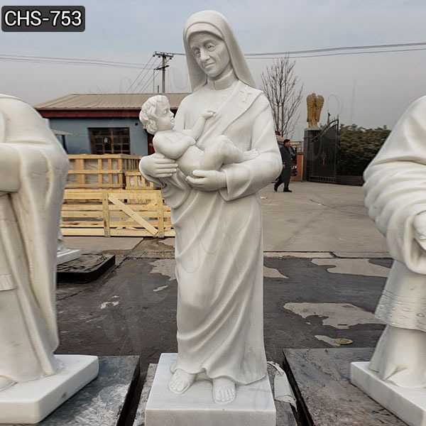 Hand Carved Marble St. Teresa of Calcutta with Children Statue Suppliers