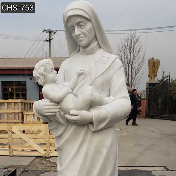 Hand Carved Marble St. Teresa of Calcutta with Children Statue