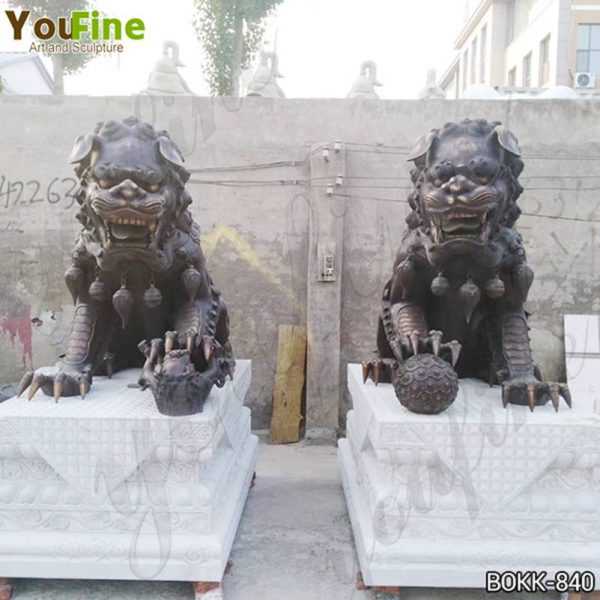 Casting Large Bronze Chinese Lion Statues Factory Supply BOKK-840