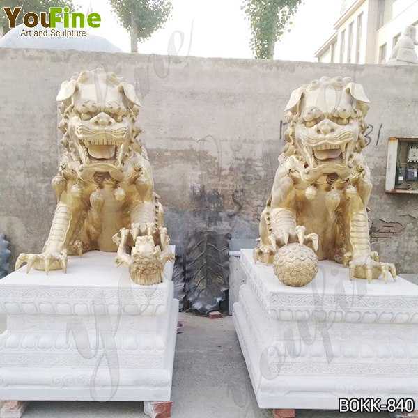 Large Bronze Chinese Lion Statues