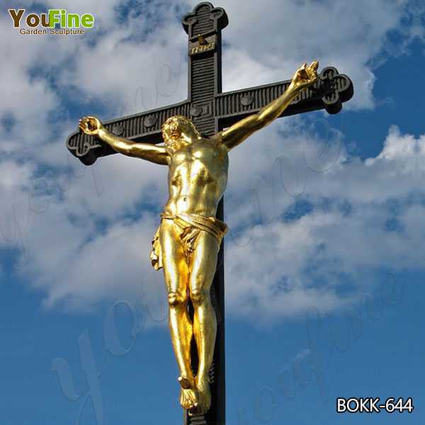 Large Crucifixion Cross of Jesus Christ Bronze Statue for Sale