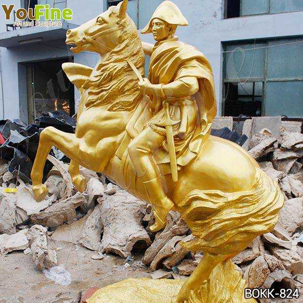 Large Golden Bronze Knight on Horse Statue Suppliers BOKK-824