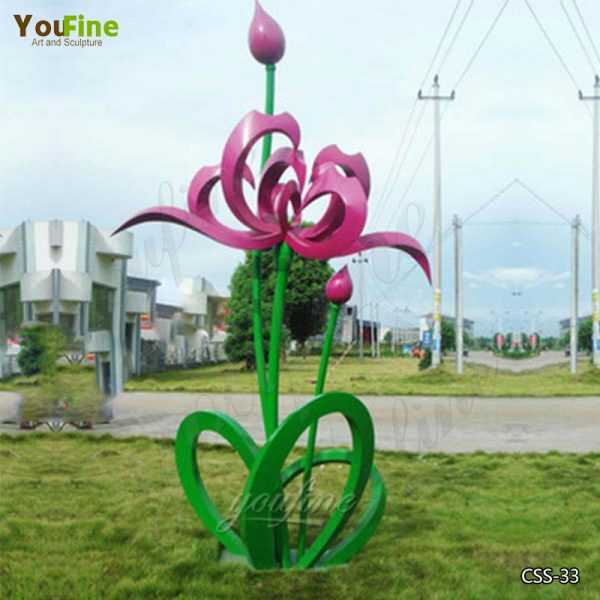 Large Outdoor Stainless Steel Floral Sculpture for Garden Suppliers