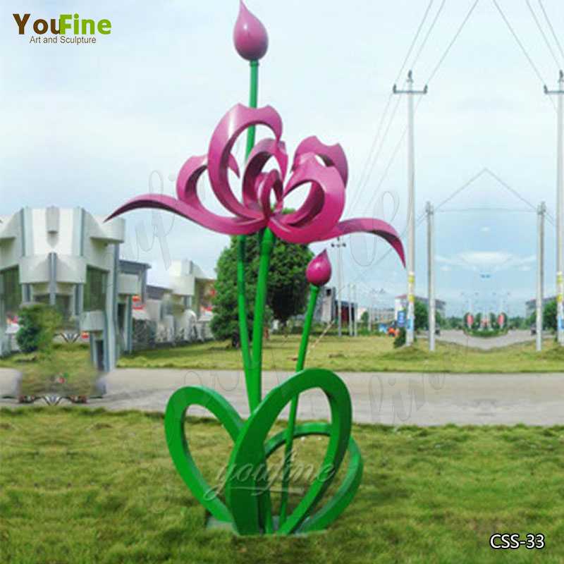 Large Outdoor Stainless Steel Floral Sculpture for Garden Suppliers CSS-33