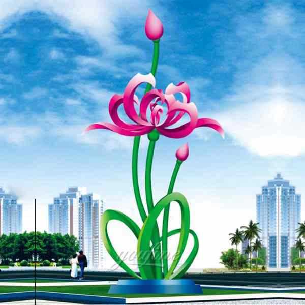 Large Outdoor Stainless Steel Floral Sculpture