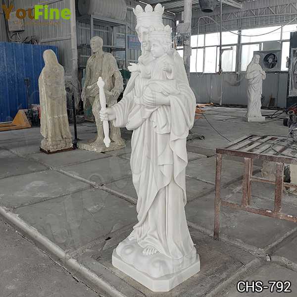 Life Size Our Lady of Perpetual with Baby Marble Statue Suppliers