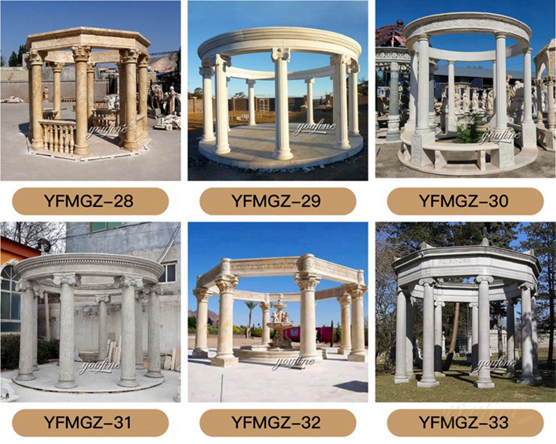 Marble Columns Gazebo with Competitive Price