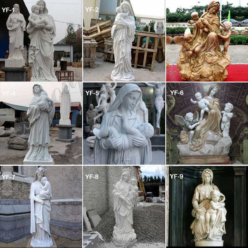 Marble Mary with Children Statue for sale