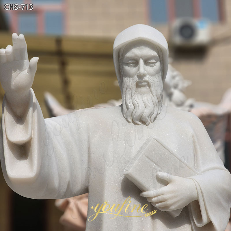 Marble Saint Charbel with Bible