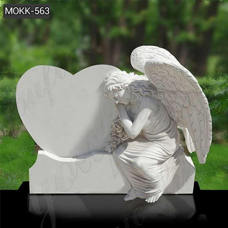 White Marble Baby Angel Headstone Monument Design for Sale MOKK568You