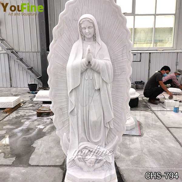 Our Lady of Guadalupe Outdoor Marble Statue for Sale