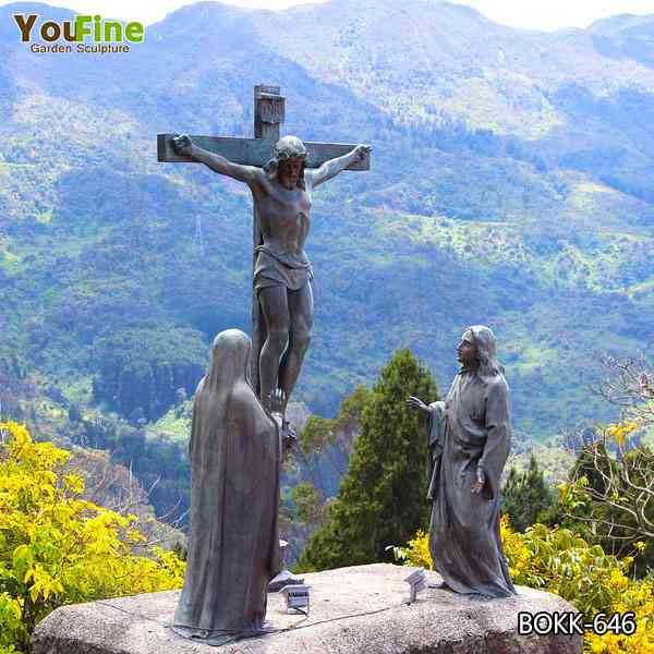 Outdoor Bronze Crucifixion of Jesus Garden Statue Suppliers