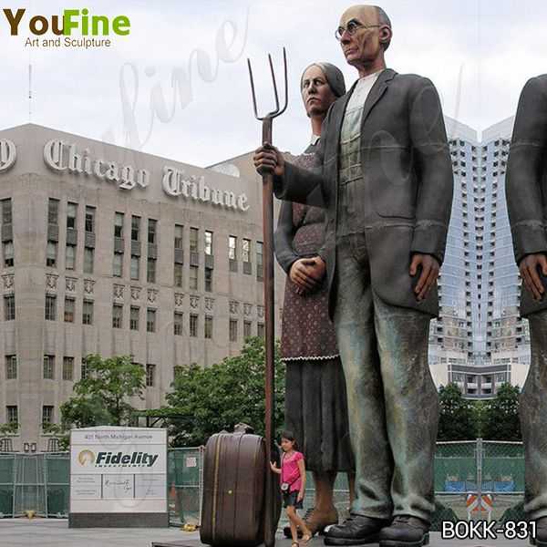 Outdoor Brozne Old Couples Statue Grounds for Sculpture for Sale