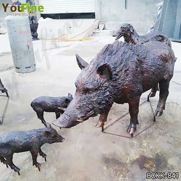 Outdoor Life Size Wild Boar Bronze Animal Sculpture Suppliers