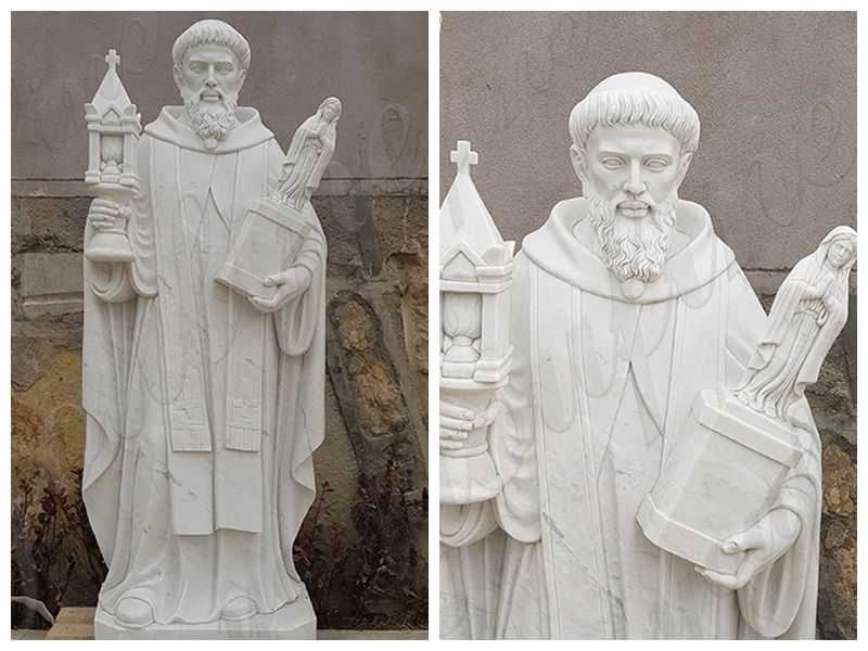 Outdoor Religious Saint Marble Statue for the Garden detail