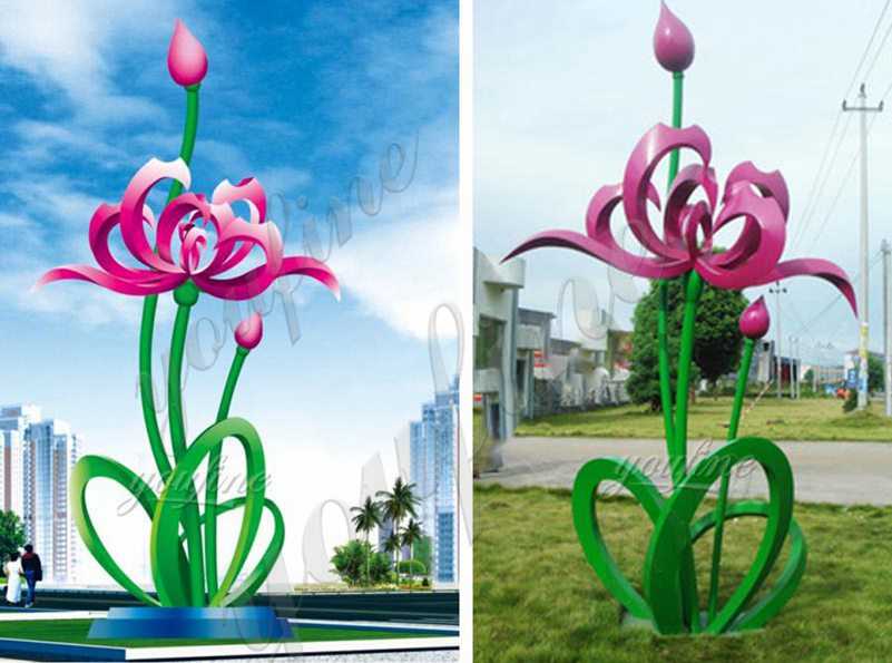 Outdoor Stainless Steel Floral Sculpture for Garden Suppliers