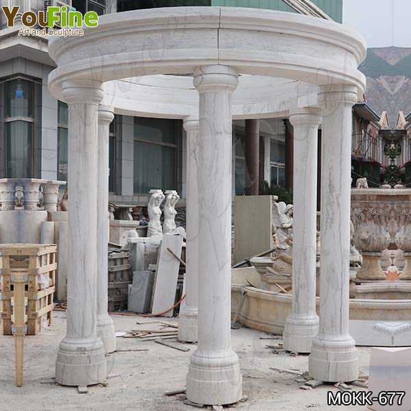 Outdoor White Marble Columns Gazebo with Competitive Price MOKK-677