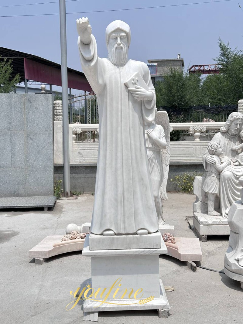 Saint Charbel with Bible statue