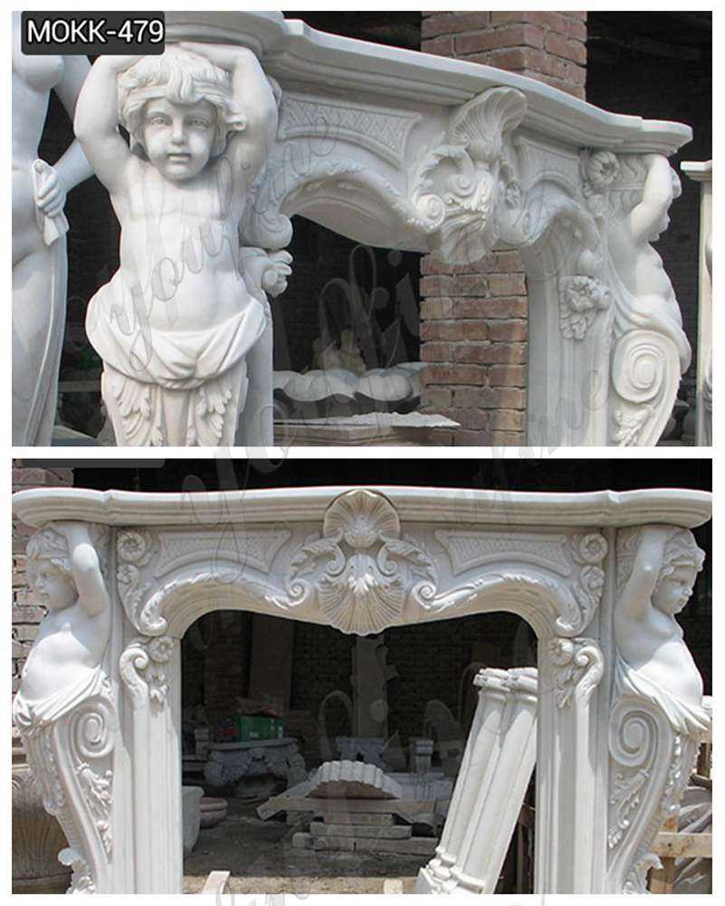 White Marble Fireplace Surround detail