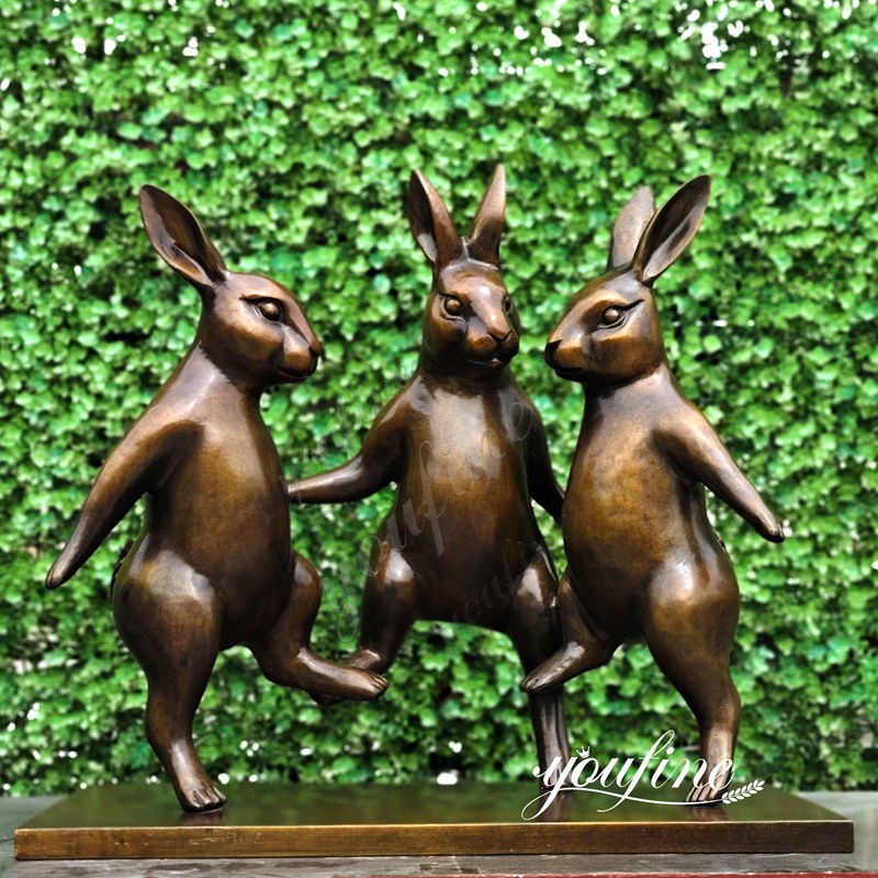 bronze art hares