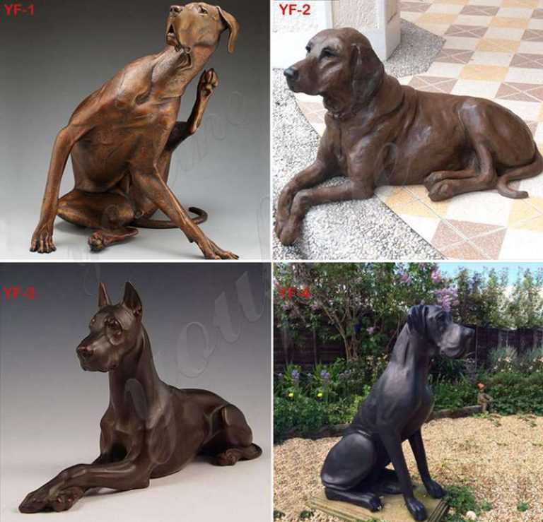 Custom Made Cast Solid Bronze Dog Sculpture for Sale BOKK699YouFine
