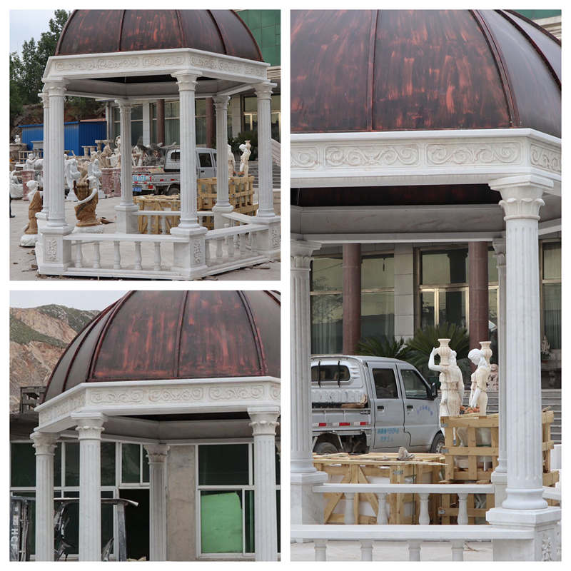vivid details of marble gazebo