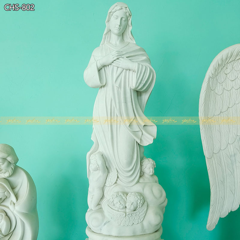 Marble mother mary outdoor statue for sale