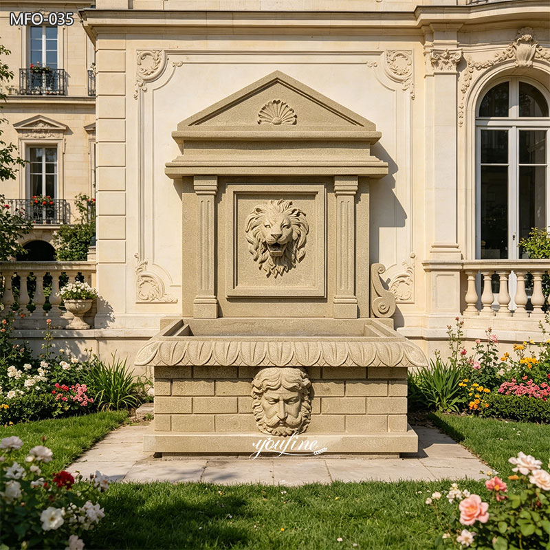 garden limestone wall fountain