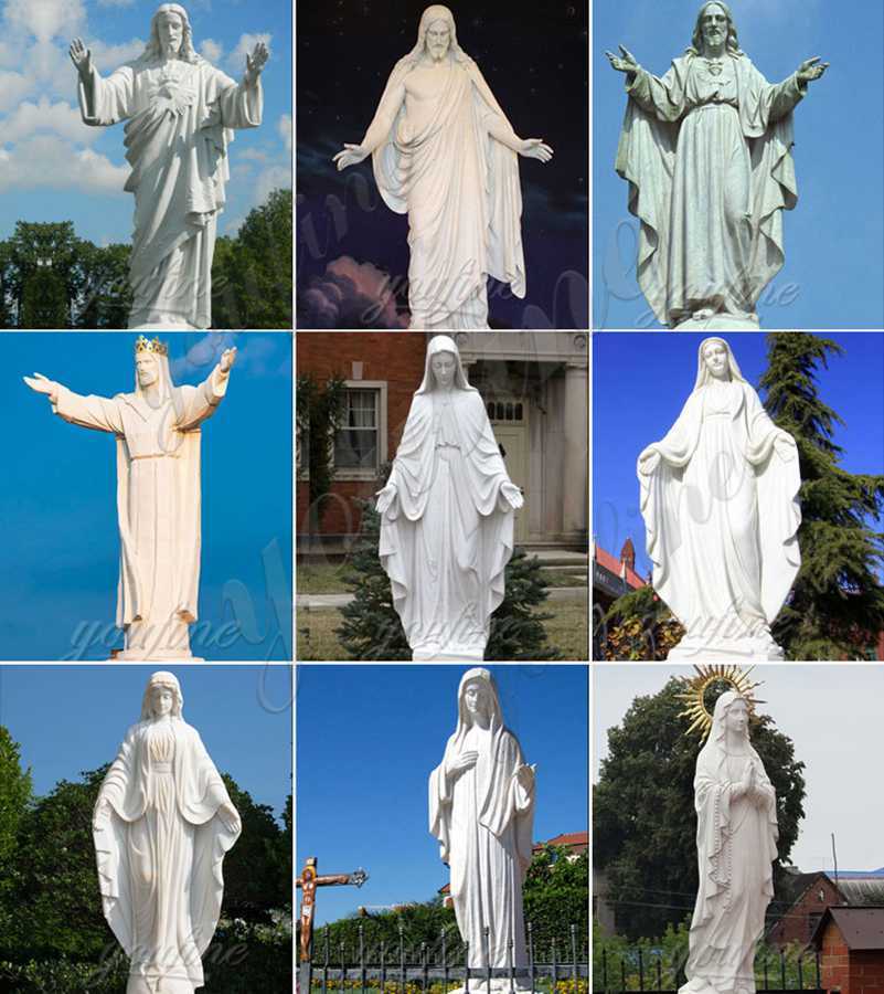 large Outdoor Marble Jesus Statue with Hands Open