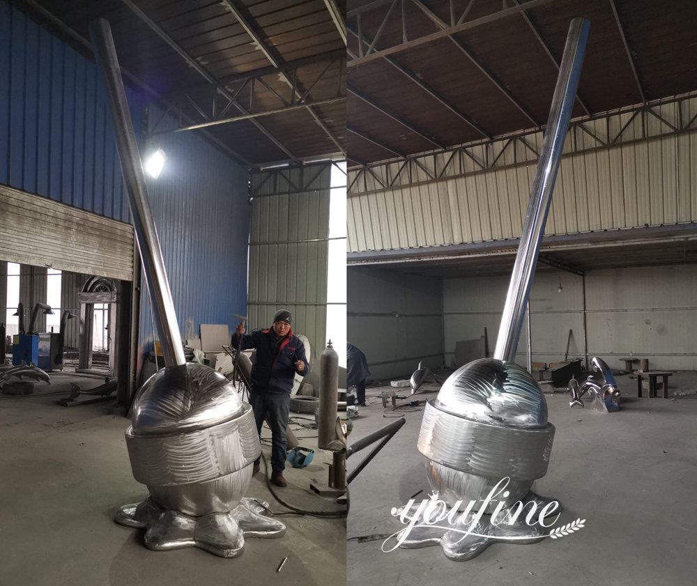stainless steel lollipop sculpture production