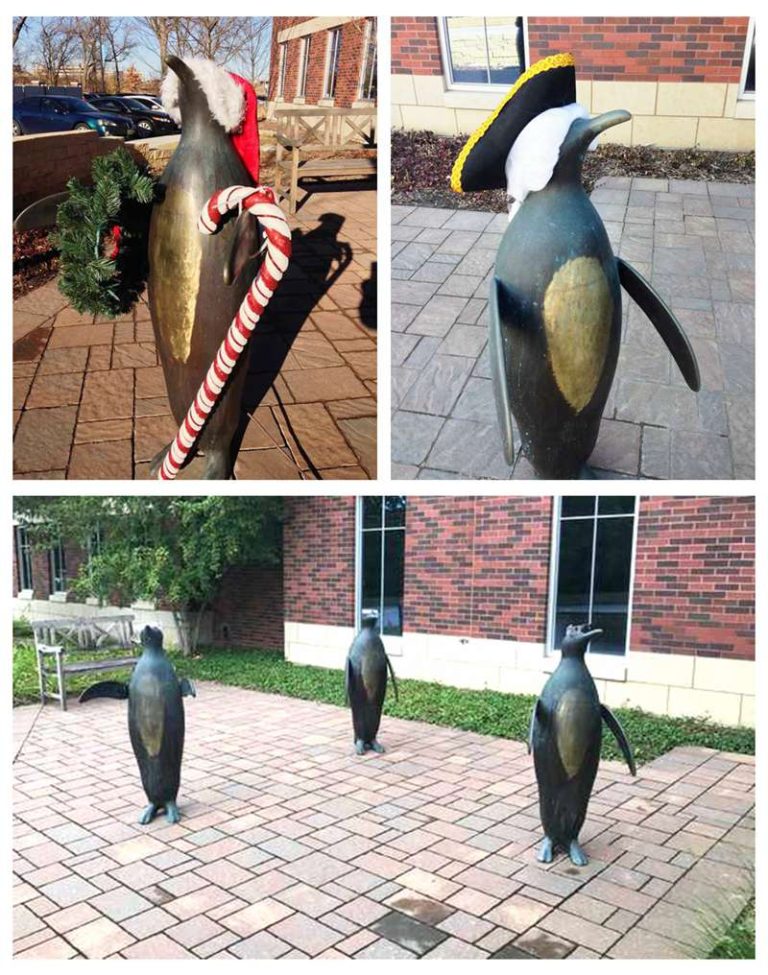 Outdoor Three Penguins Bronze Garden Statues Manufacturer BOKK747