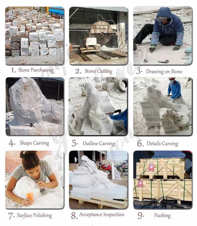 process of large catholic marble statues