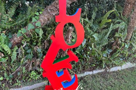 Stainless Steel Red Love Letter Sculpture SSL-007