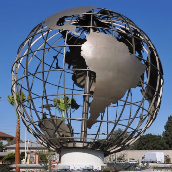 stainless steel global sculpture