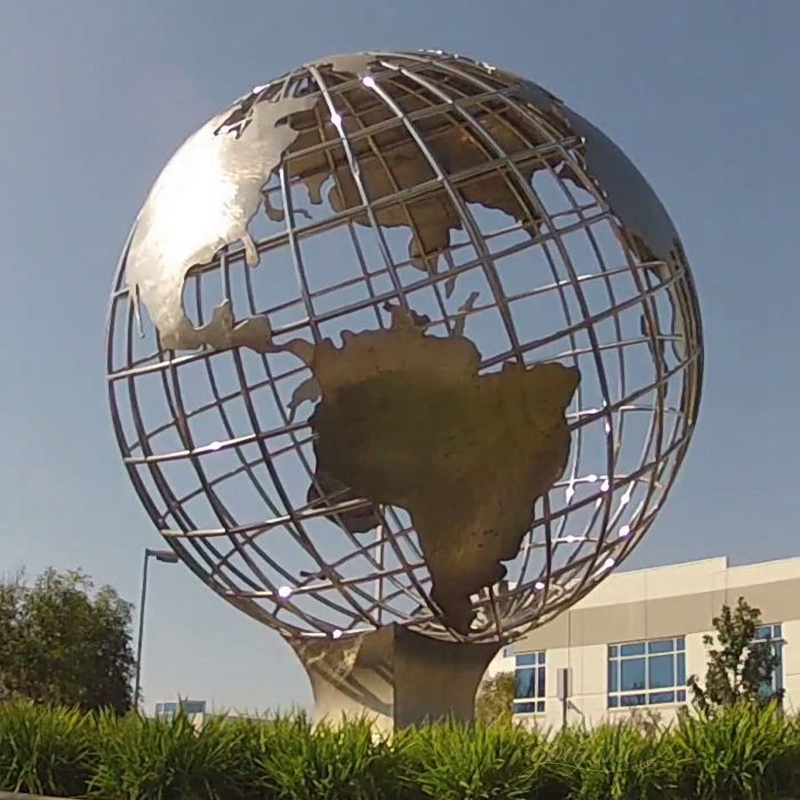 stainless steel global sculpture