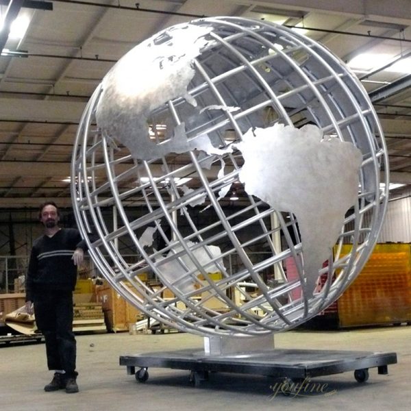 stainless steel global sculpture
