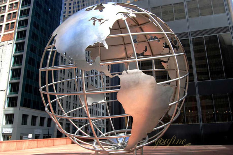 stainless steel global sculpture