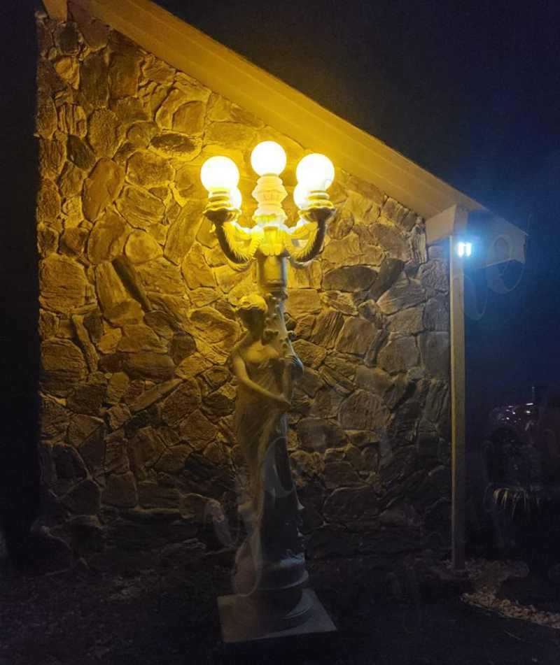 white marble statuary lamp