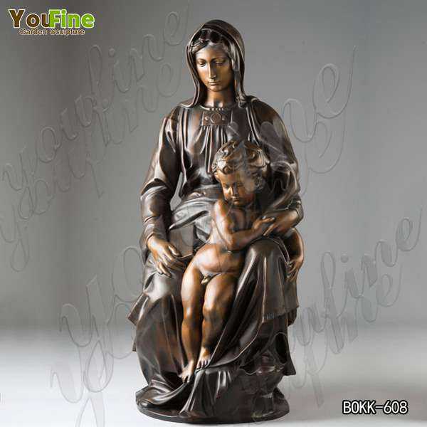 Bronze Mary Statue Holding Baby Jesus