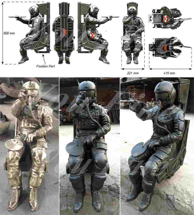 Bronze Spaceman Sculptures