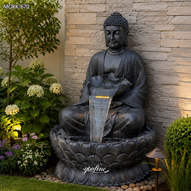 Marble Black Buddha Fountain MOKK-670